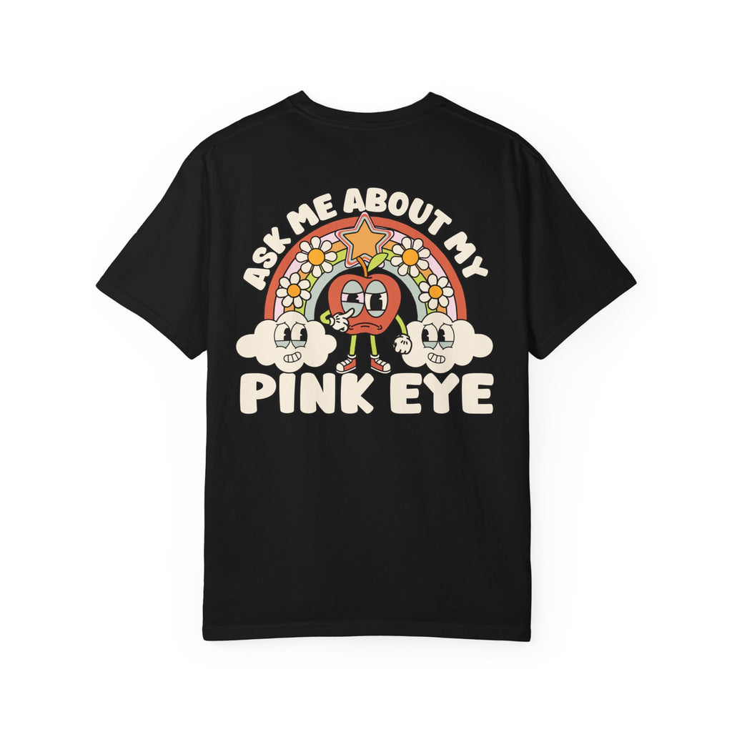 Funny Ask Me About My Pink Eye T-Shirt - Retro 1930s Apple Cartoon Character Humor Tee