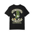Stop Staring At My Pickle Funny Cartoon Retro Food Pun Big Dill Inappropriate Humor Shirt