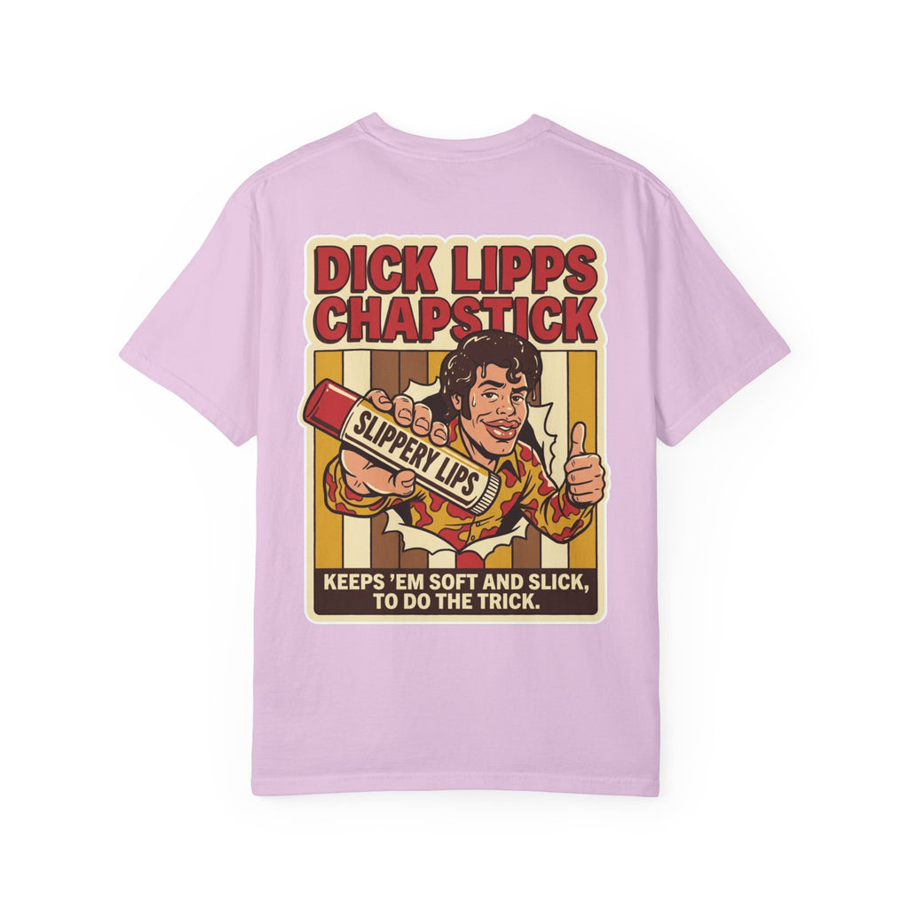 Funny Dick Lipps Chapstick Shirt Sarcastic 1970s Retro Adult Humor Lube Gag Tee