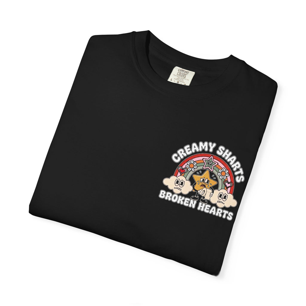 CREAMY SHARTS BROKEN HEARTS Retro Sad Cartoon T-Shirt - Edgy Humor Gift Tee
