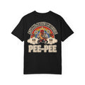 Ask Me About My Little Pee-Pee Shirt Funny Retro Hot Dog Cartoon Graphic Ironic Joke Tee