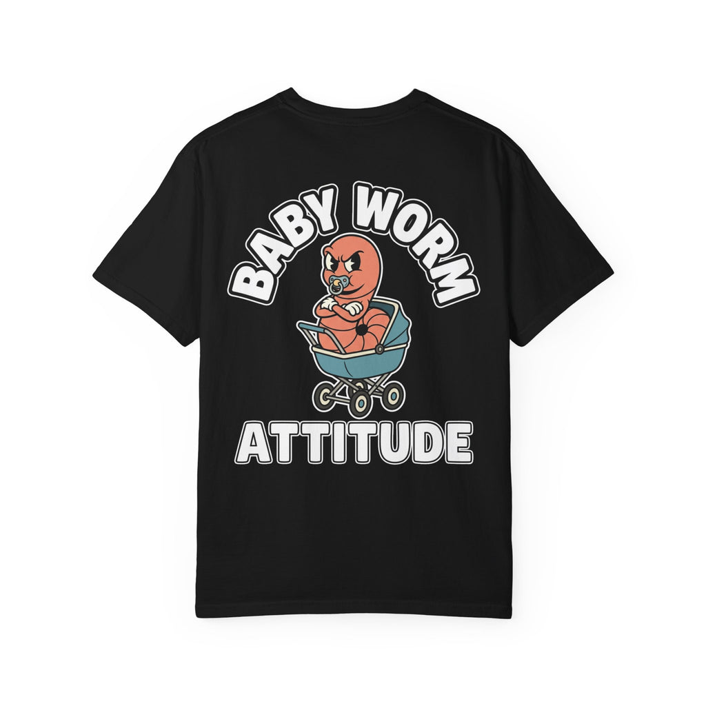 BABY WORM ATTITUDE Funny Cartoon T-Shirt - Sarcastic Toddler Gift Tee