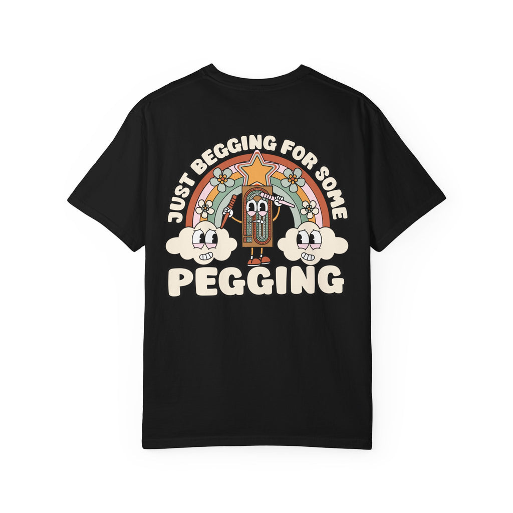 Funny Just Begging For Some Pegging T-Shirt - Retro Triangle Peg Game Humor Tee