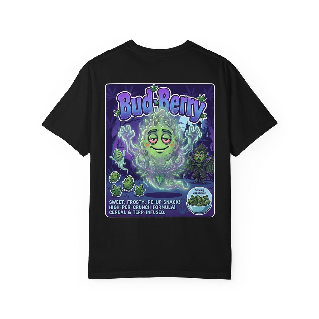 Bud Berry Shirt - Funny Stoner Retro Cereal Parody Boo Berry Ghost Cannabis Weed 420 Humor Tee