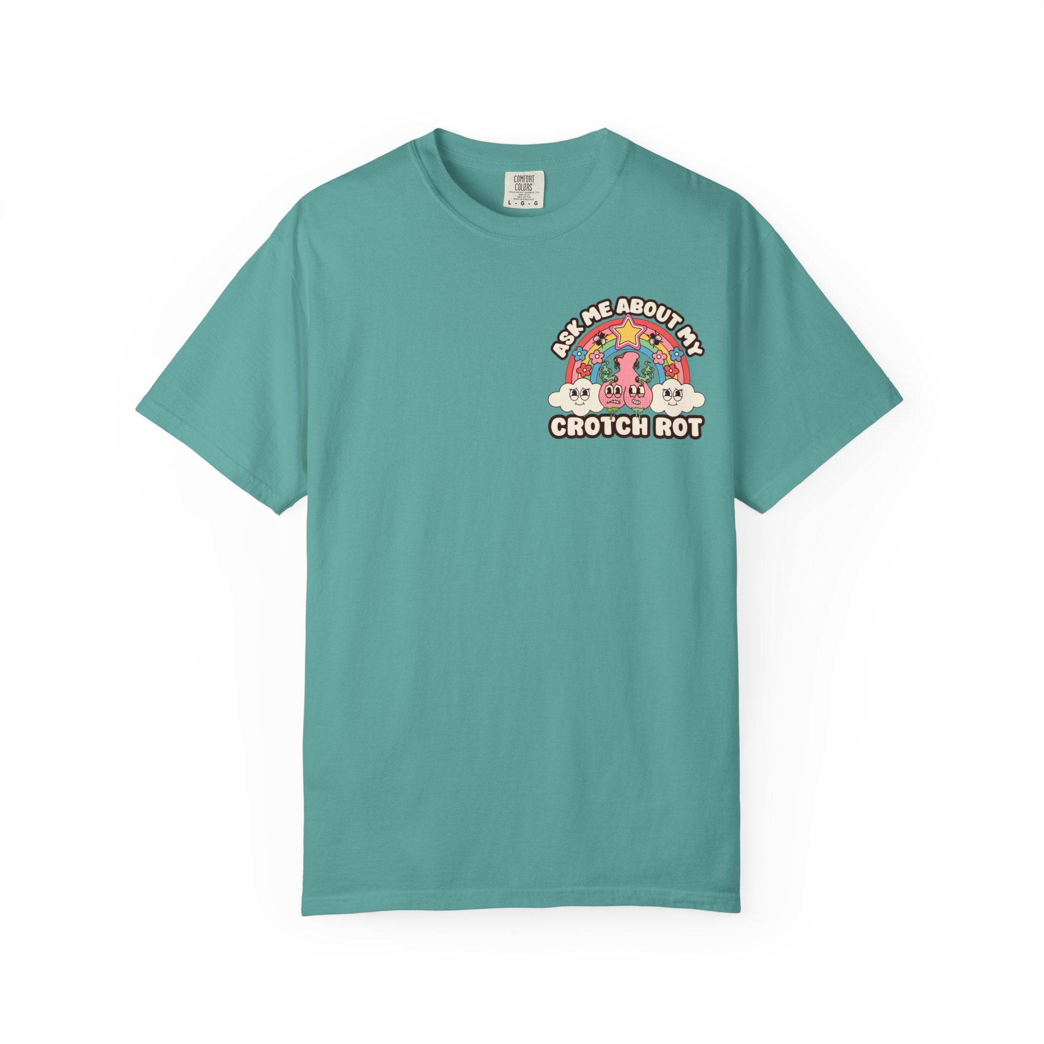 Adult Humor "Ask Me About My Crotch Rot" Double-Sided Retro Tee