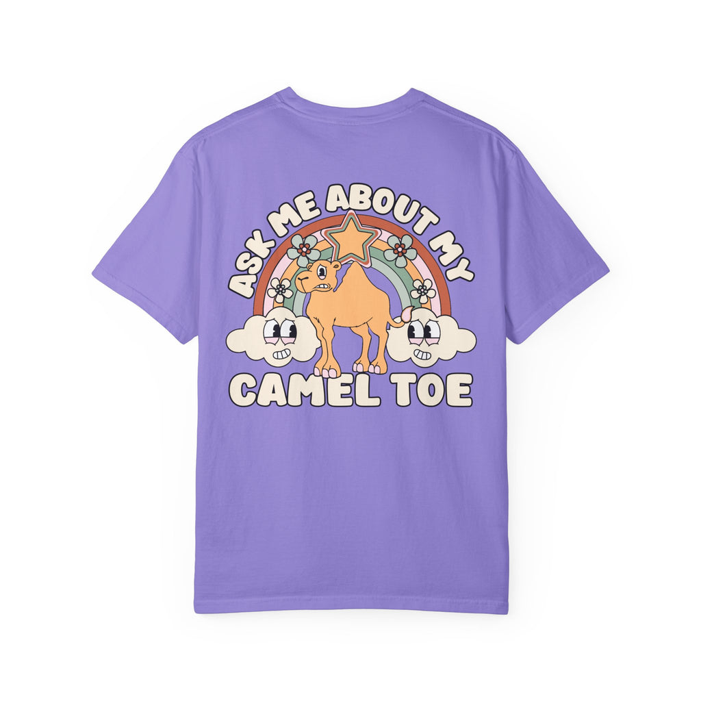 Adult Humor "Ask Me About My Camel Toe" Double-Sided Retro Tee