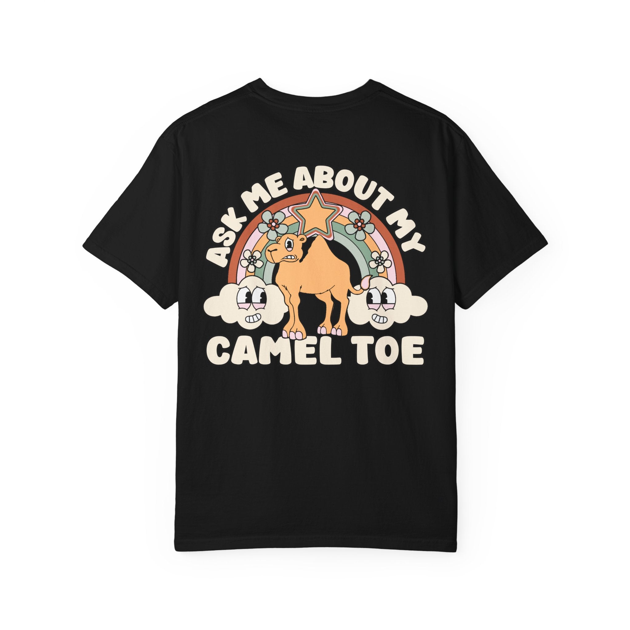Adult Humor "Ask Me About My Camel Toe" Double-Sided Retro Tee