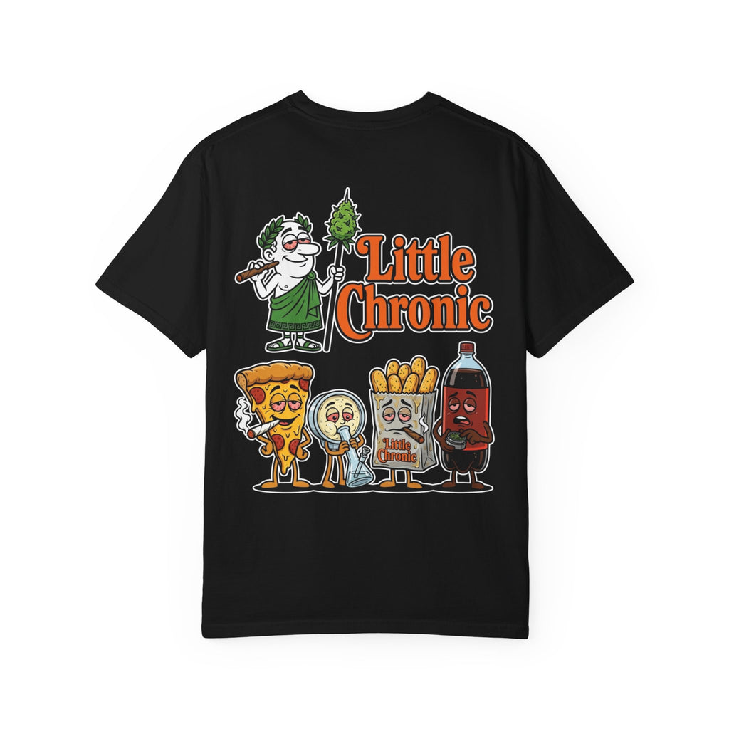LITTLE CHRONIC Stoner Fast Food Graphic Shirt - Funny 420 Pizza Culture Humor Tee