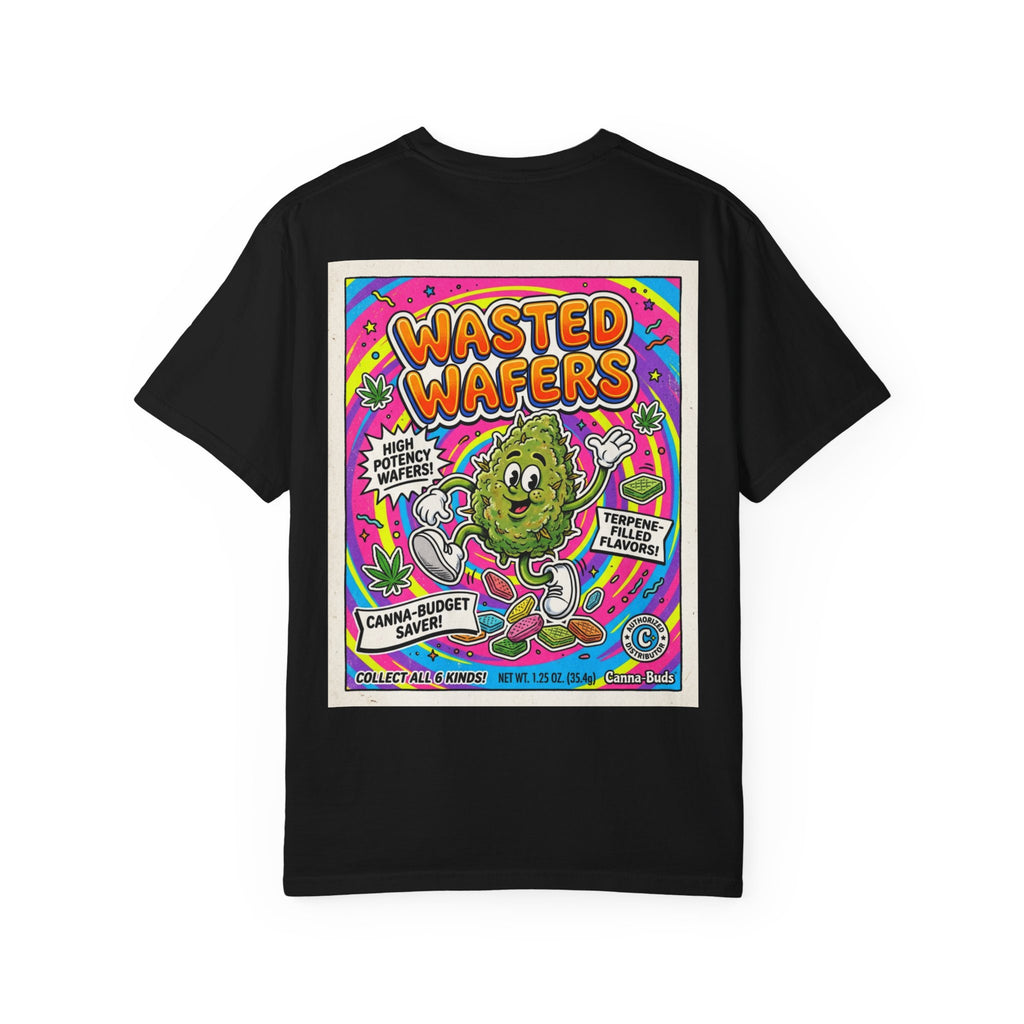 Wasted Wafers Shirt - Funny Stoner Retro Candy Parody Necco Cannabis Weed 420 Adult Humor Tee