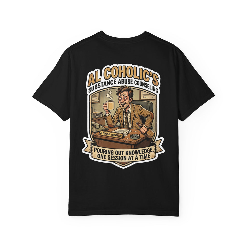 Funny Al Coholic Substance Abuse Counseling Shirt Sarcastic Retro Support Group Apparel Tee
