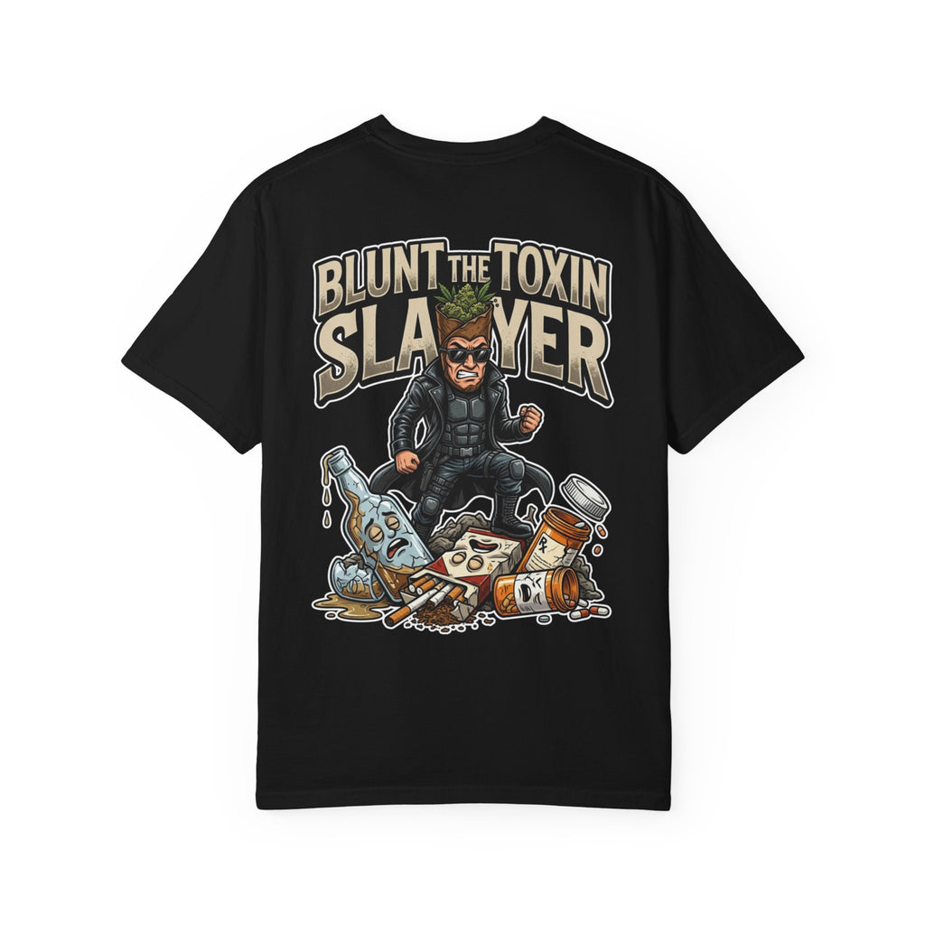 Blunt the Toxin Slayer Cannabis Streetwear Parody - Gritty 420 Graphic Apparel Tee