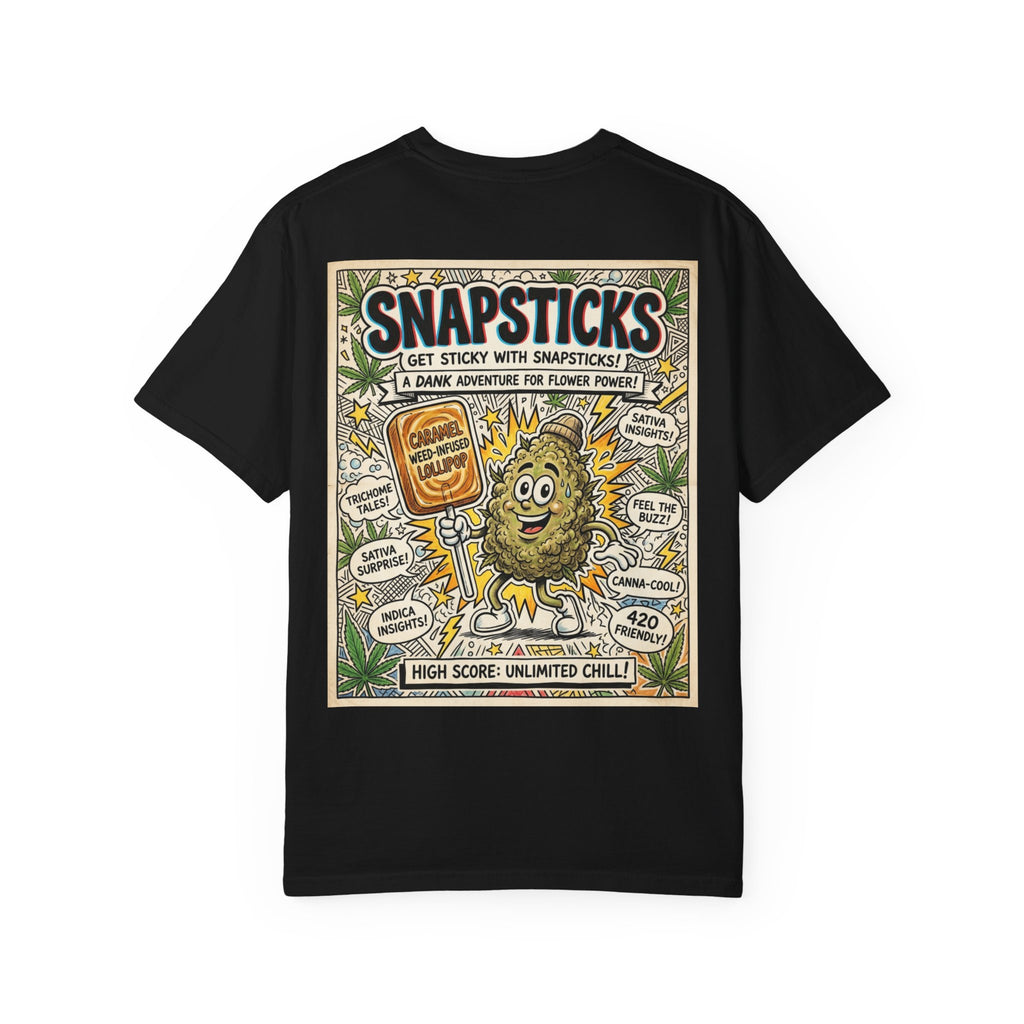 Snapsticks Shirt - Funny Stoner Retro Candy Parody Caramel Weed Lollipop 420 Adult Humor Tee