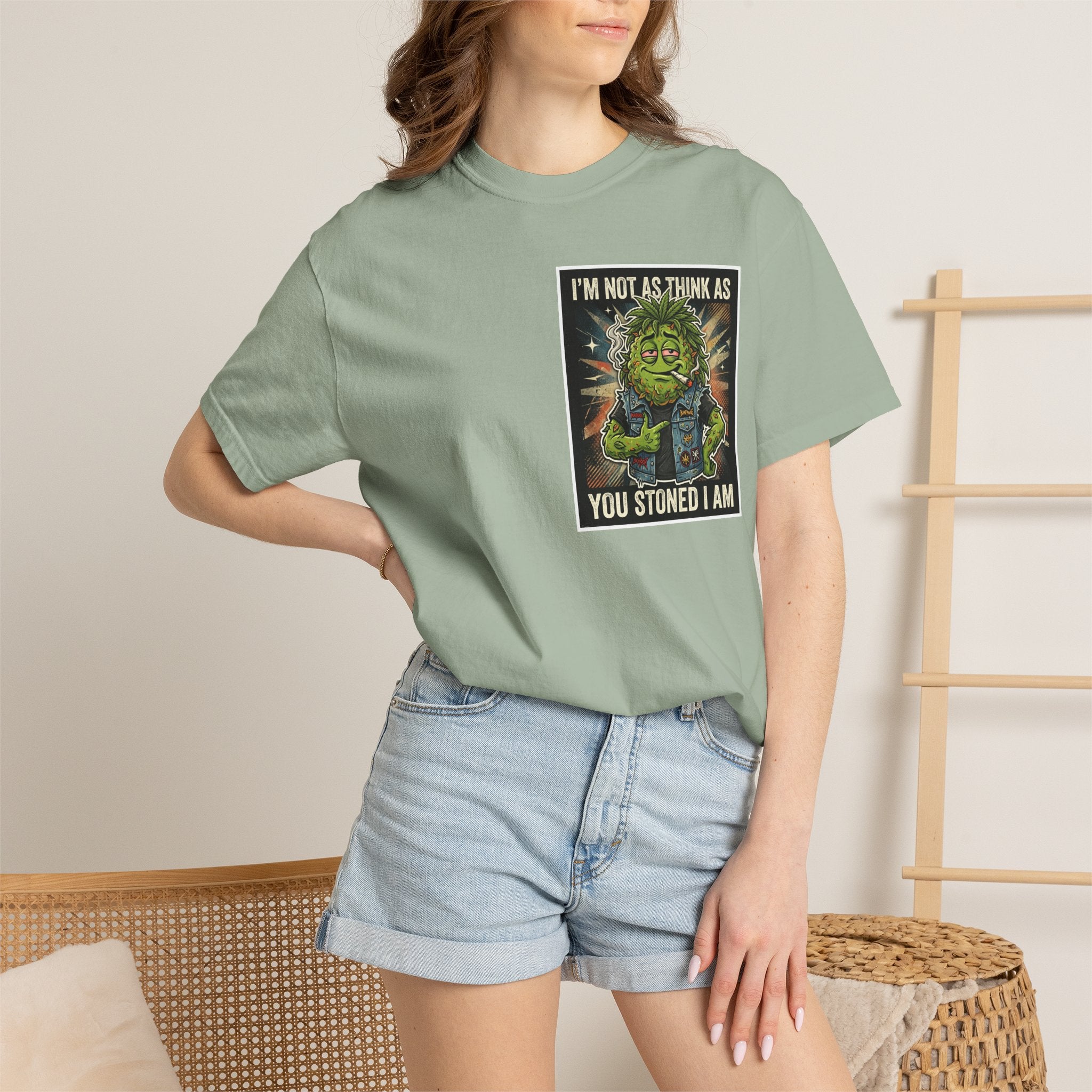 I'm Not As Think As You Stoned I Am Funny Bud Retro Graphic Tee