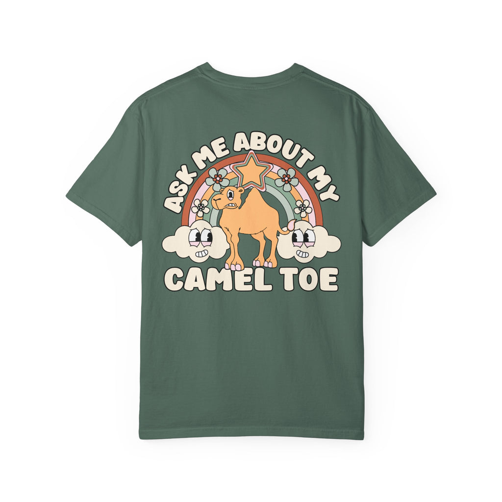 Adult Humor "Ask Me About My Camel Toe" Double-Sided Retro Tee
