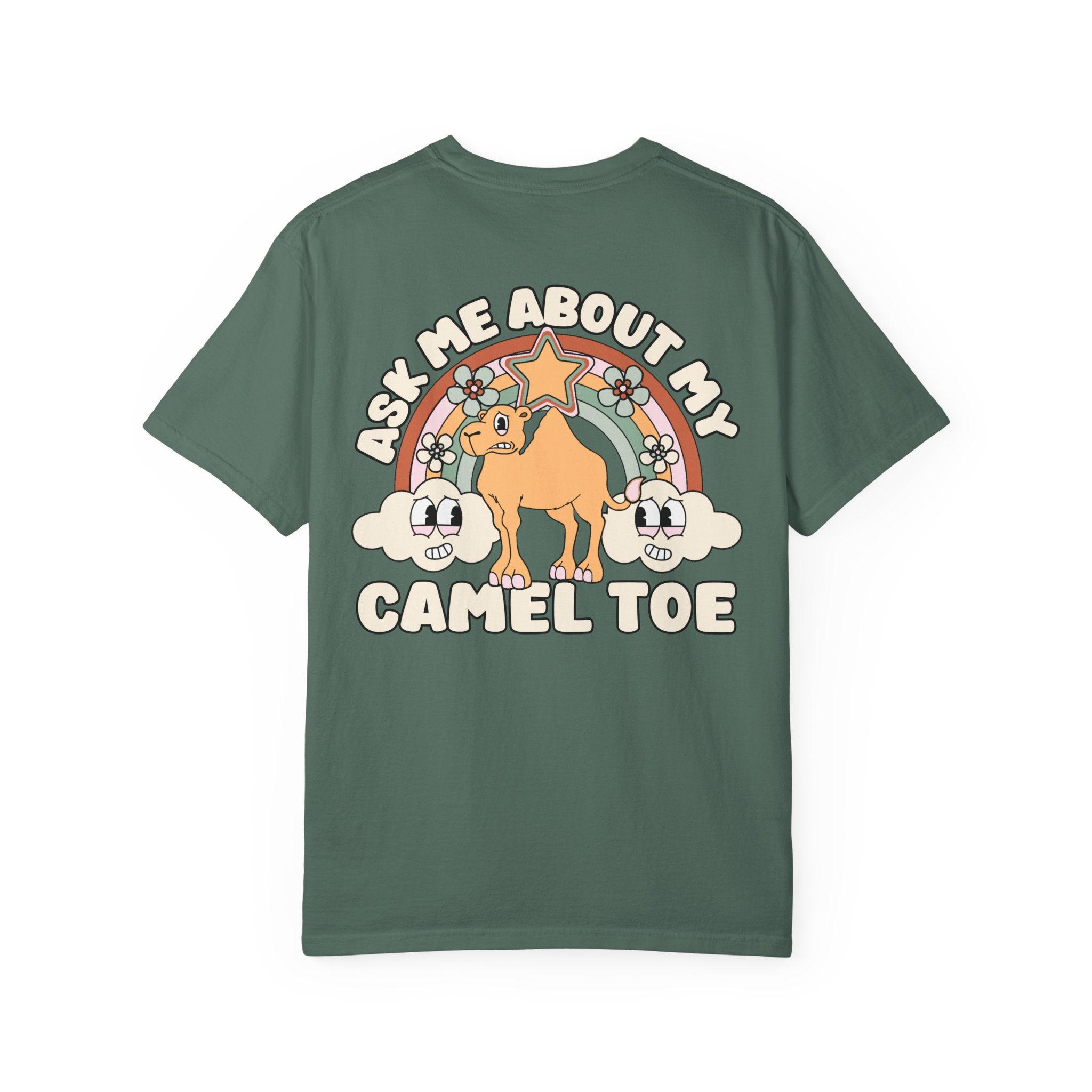 Adult Humor "Ask Me About My Camel Toe" Double-Sided Retro Tee