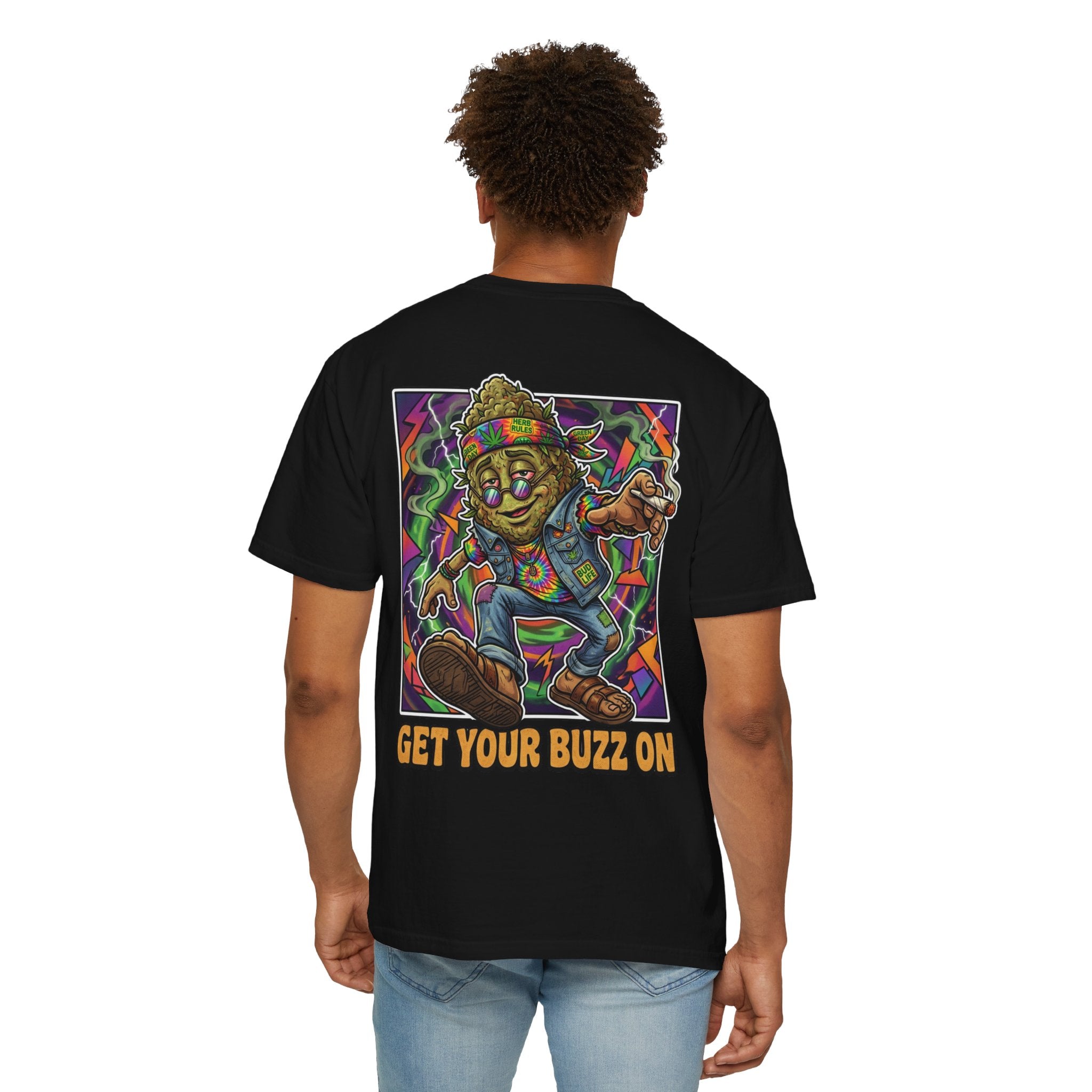 Retro 90s Stoner Bud Get Your Buzz On Graphic Tee