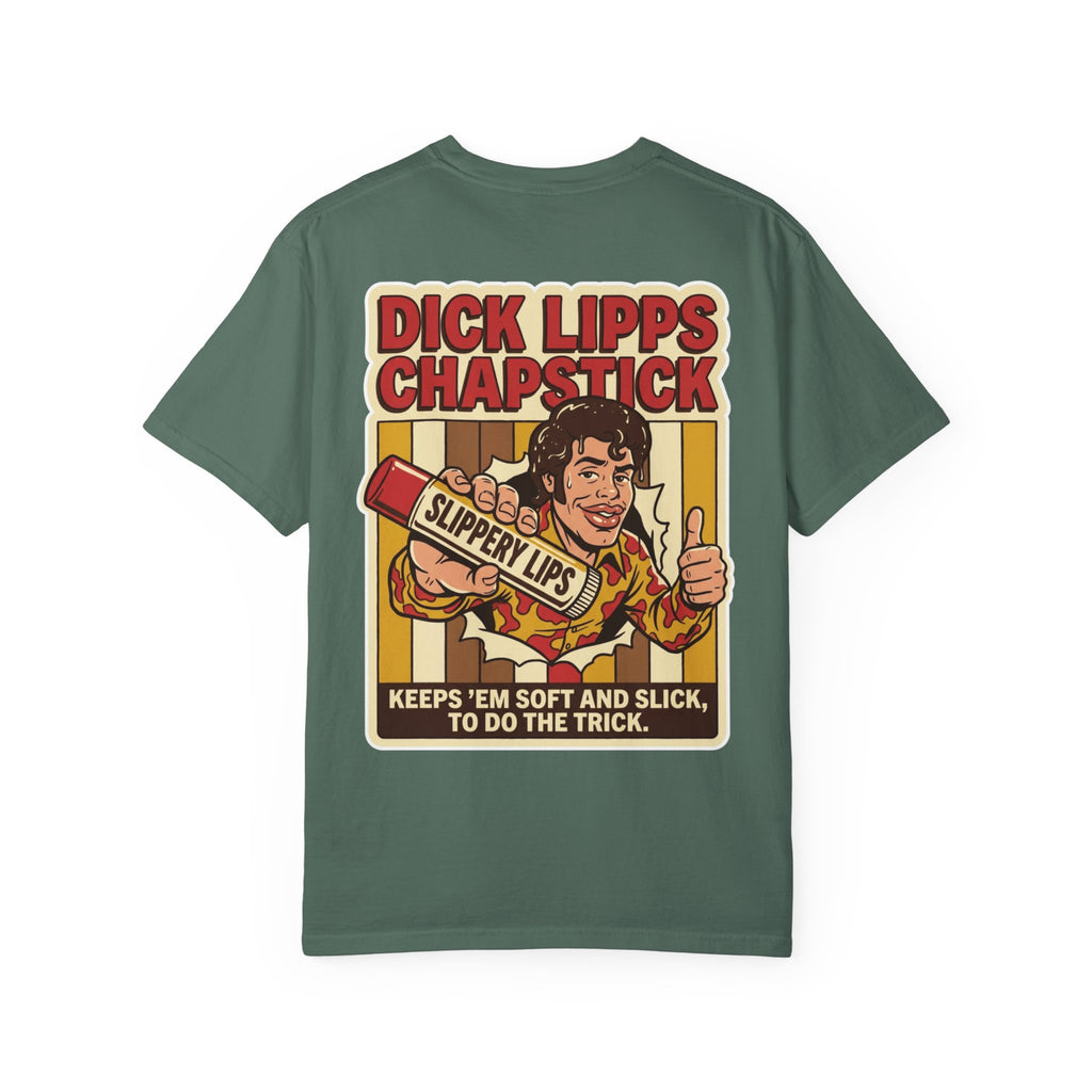 Funny Dick Lipps Chapstick Shirt Sarcastic 1970s Retro Adult Humor Lube Gag Tee
