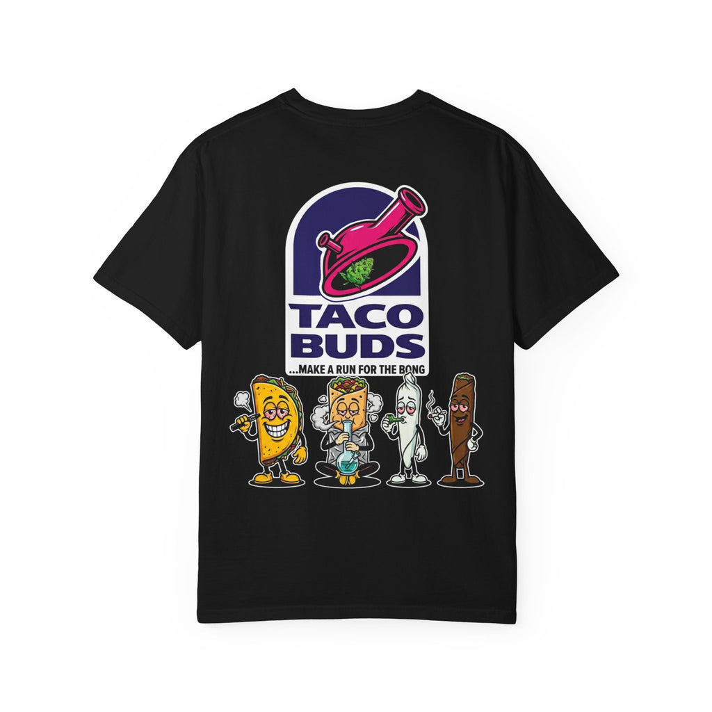 Funny Retro Late Night Munchies Tee - Taco Buds Stoner Cartoon Mascot Parody Shirt