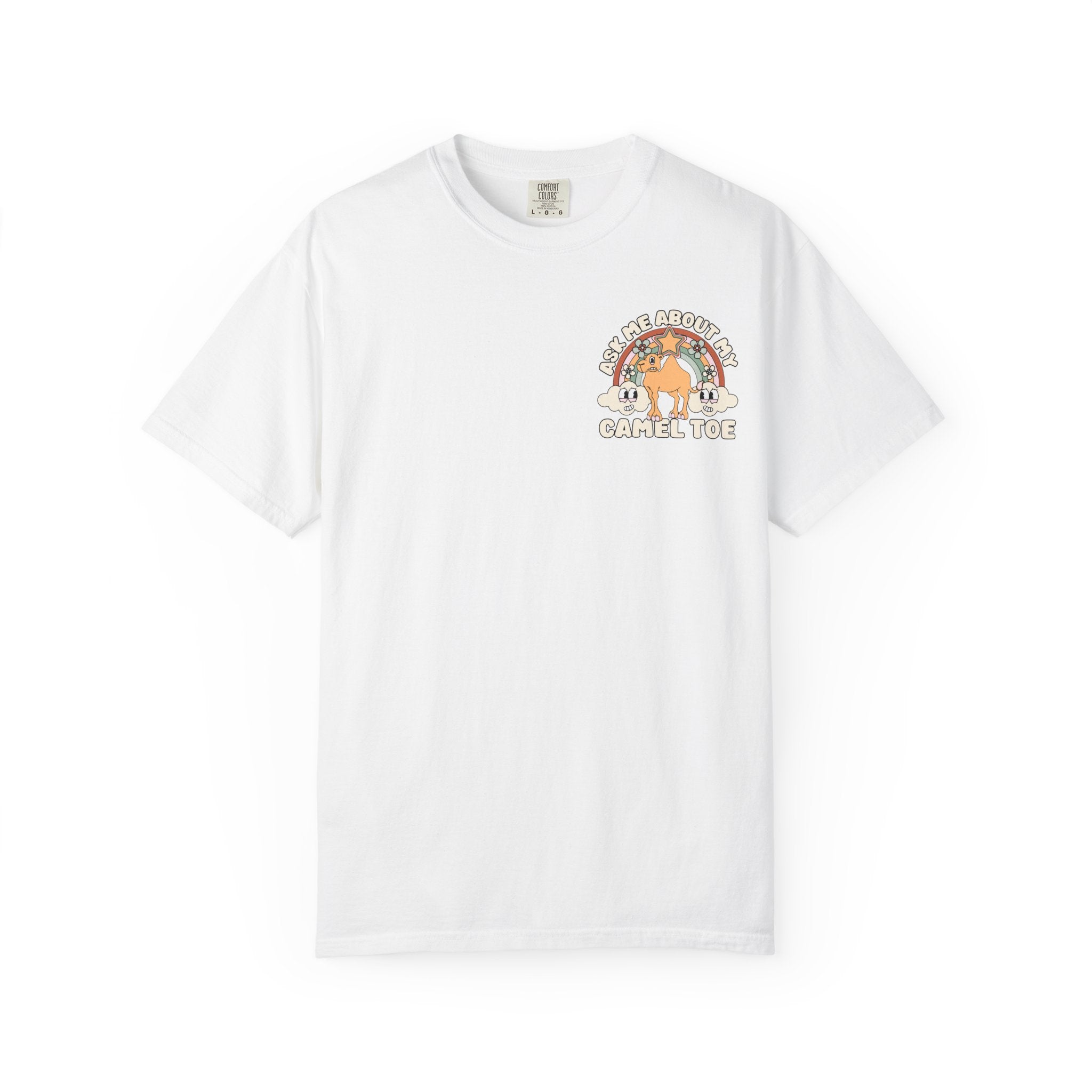 Adult Humor "Ask Me About My Camel Toe" Double-Sided Retro Tee