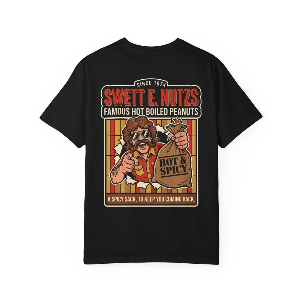 Funny Swett E Nutzs Hot Boiled Peanuts Shirt Sarcastic 1970s Retro Spicy Snack Gag Tee