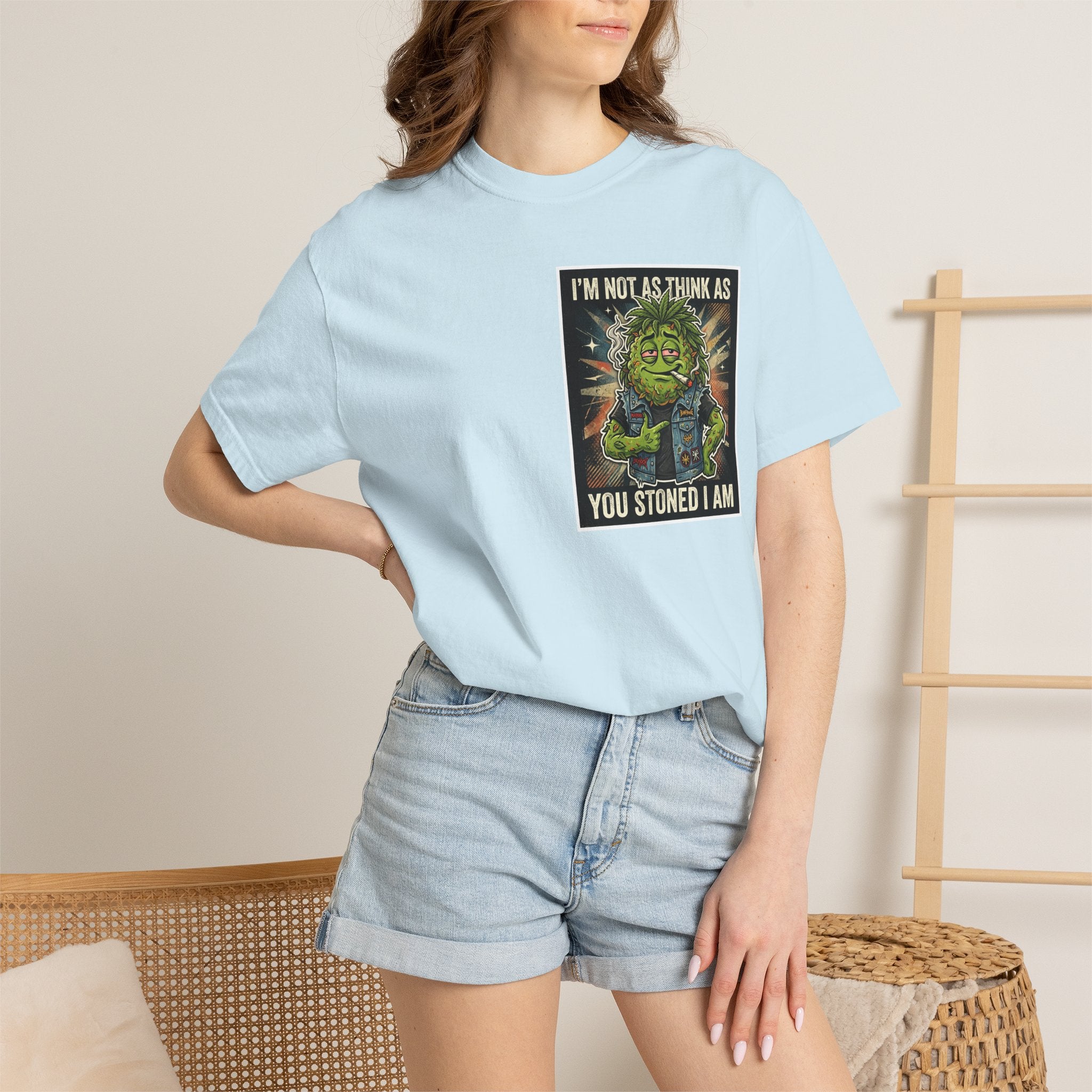 I'm Not As Think As You Stoned I Am Funny Bud Retro Graphic Tee