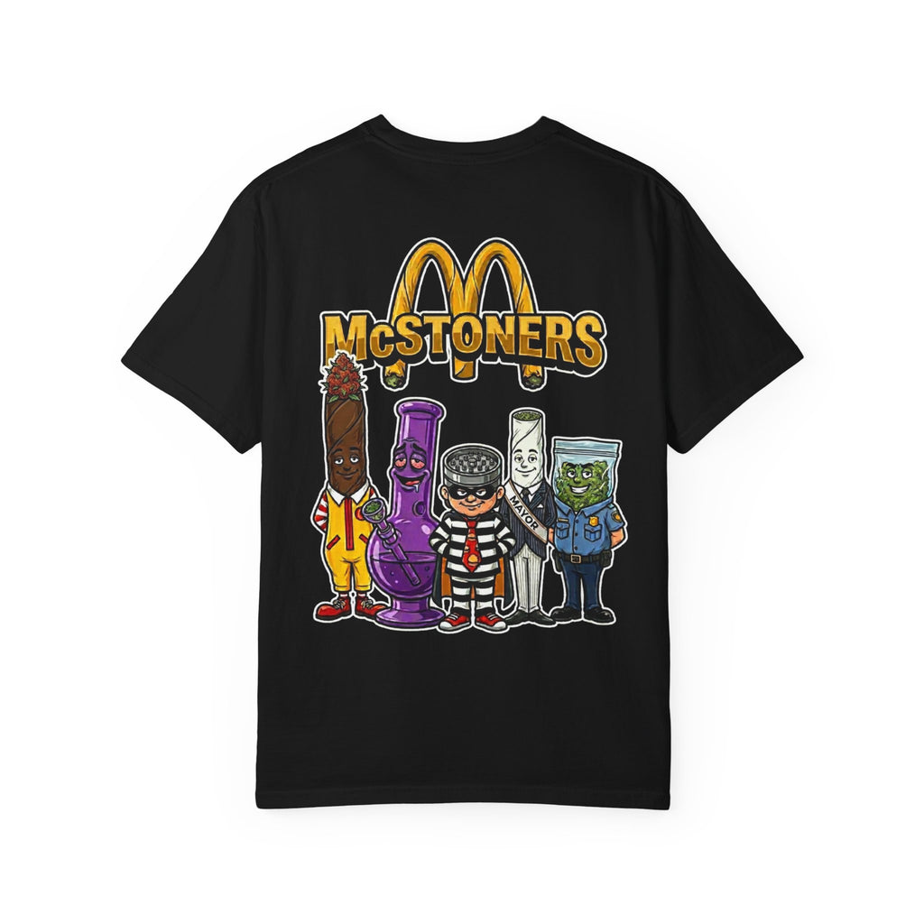 Funny Fast Food Weed Graphic Tee - Stoner Pothead Cartoon Mascot Parody Apparel Shirt