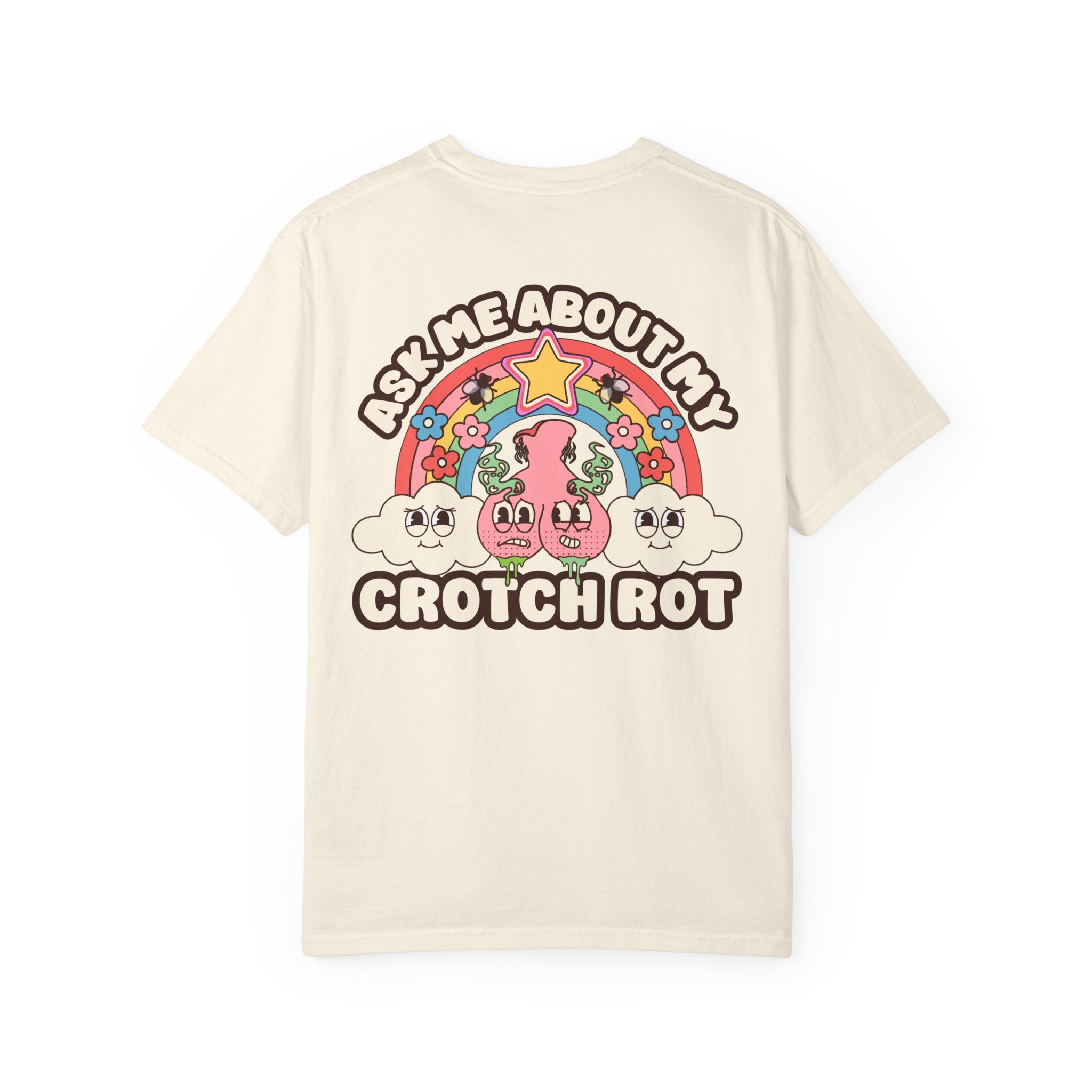 Adult Humor "Ask Me About My Crotch Rot" Double-Sided Retro Tee