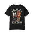 Funny 1930s BBQ T-Shirt - I Rub My Meat Before I Stick It In Retro Grilling Graphic Tee