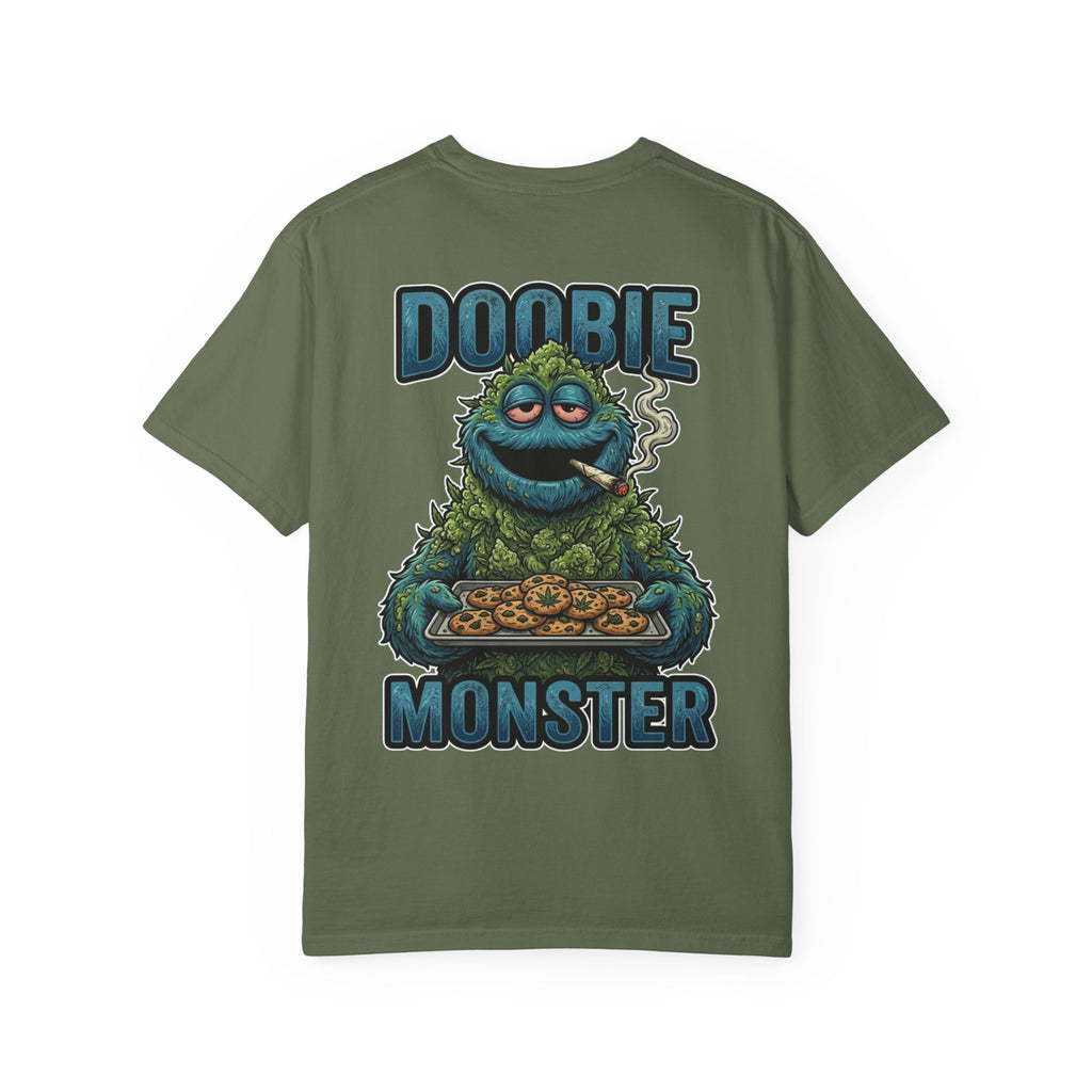 Doobie Monster 420 Stoner T-Shirt - Retro 90s Cannabis Culture Smoke Graphic Apparel Tee