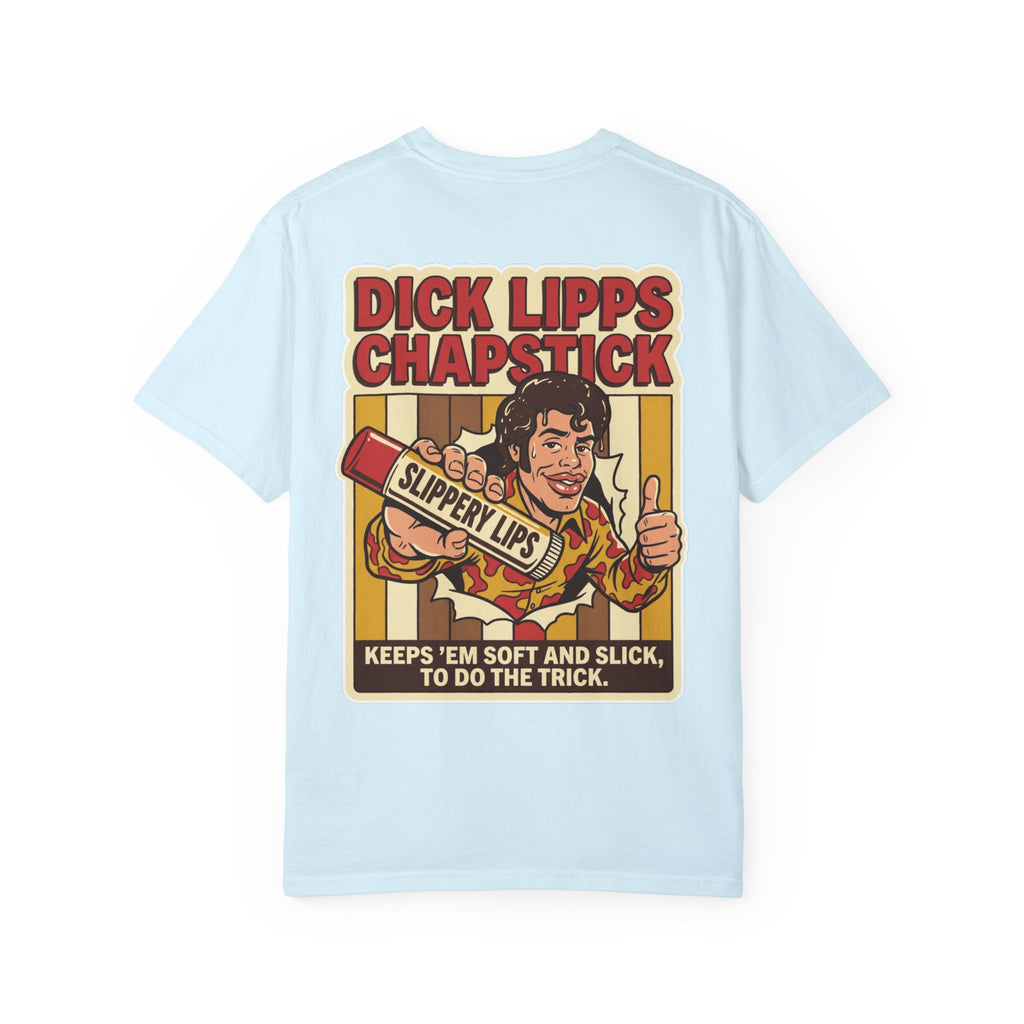 Funny Dick Lipps Chapstick Shirt Sarcastic 1970s Retro Adult Humor Lube Gag Tee