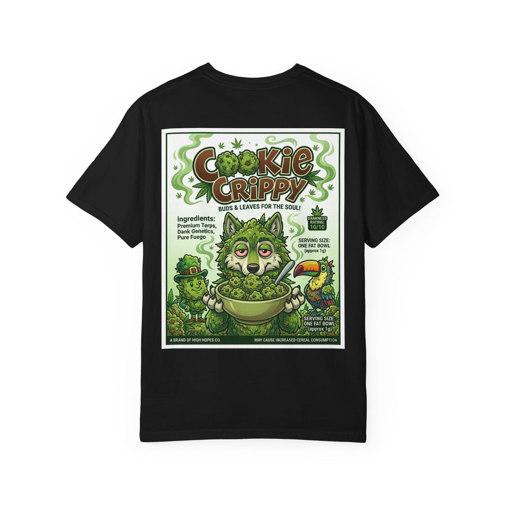 Cookie Crippy Shirt - Funny Stoner Retro Cereal Parody Crisp Wolf Munchies Cannabis Weed Tee