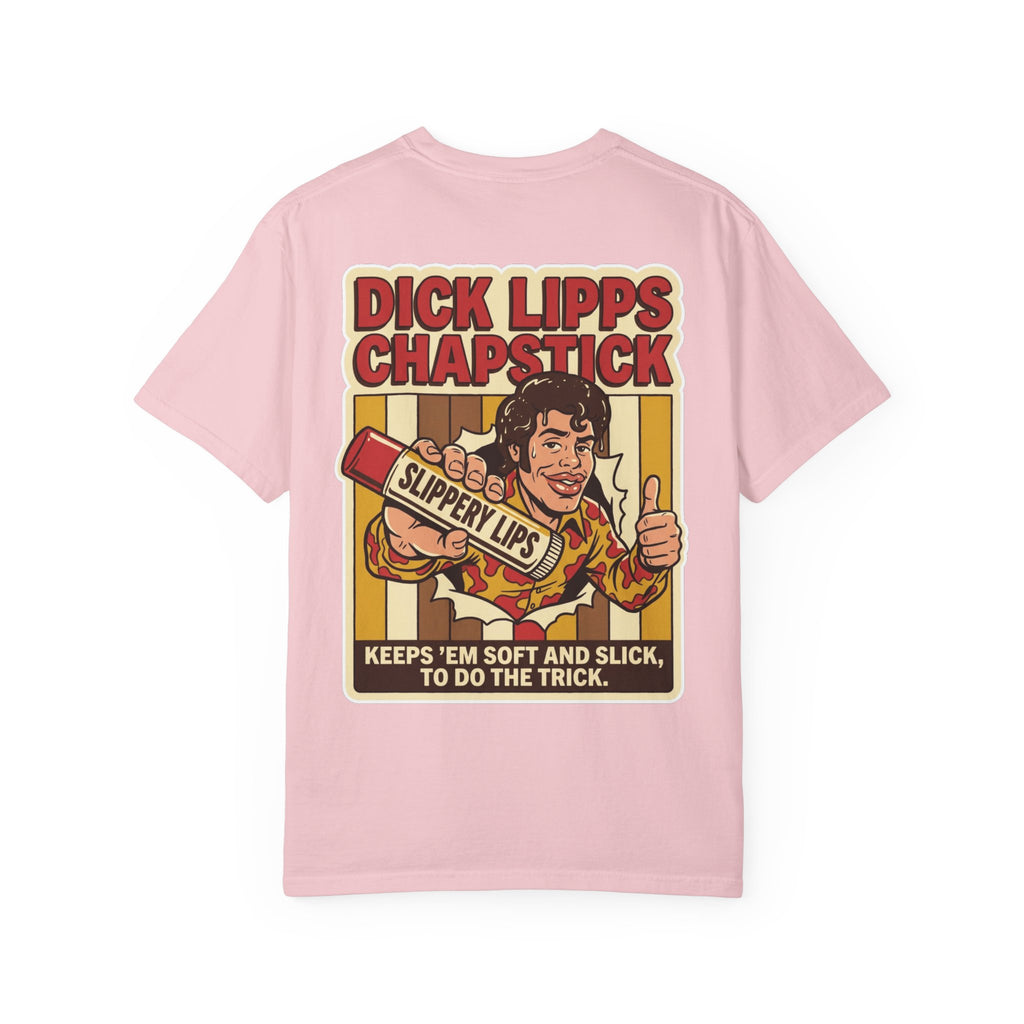 Funny Dick Lipps Chapstick Shirt Sarcastic 1970s Retro Adult Humor Lube Gag Tee