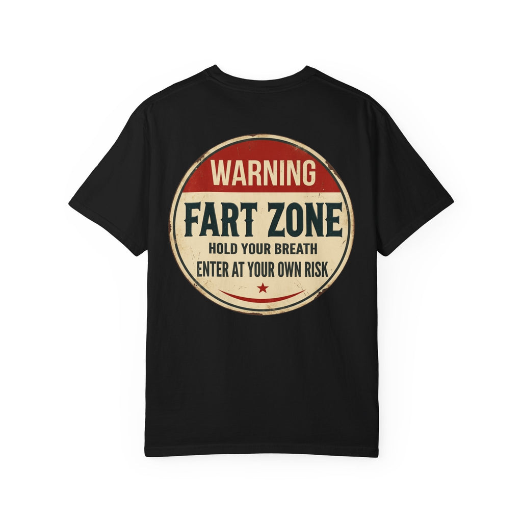 WARNING: FART ZONE Funny Retro Humor Sign T-Shirt - Sarcastic Gift Tee