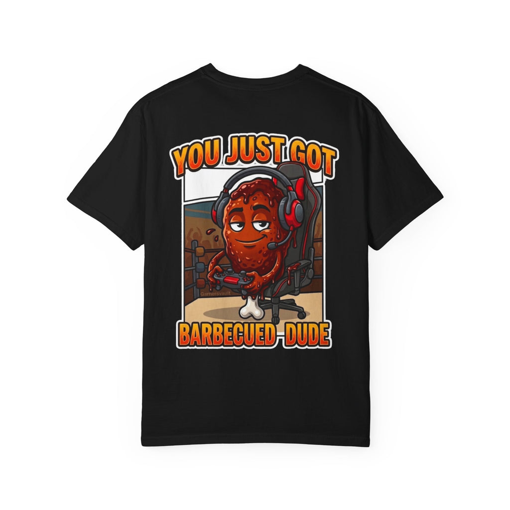Barbecued Shirt - Funny Retro Gamer Parody BBQ Chicken Drumstick Gaming Controller Humor Tee
