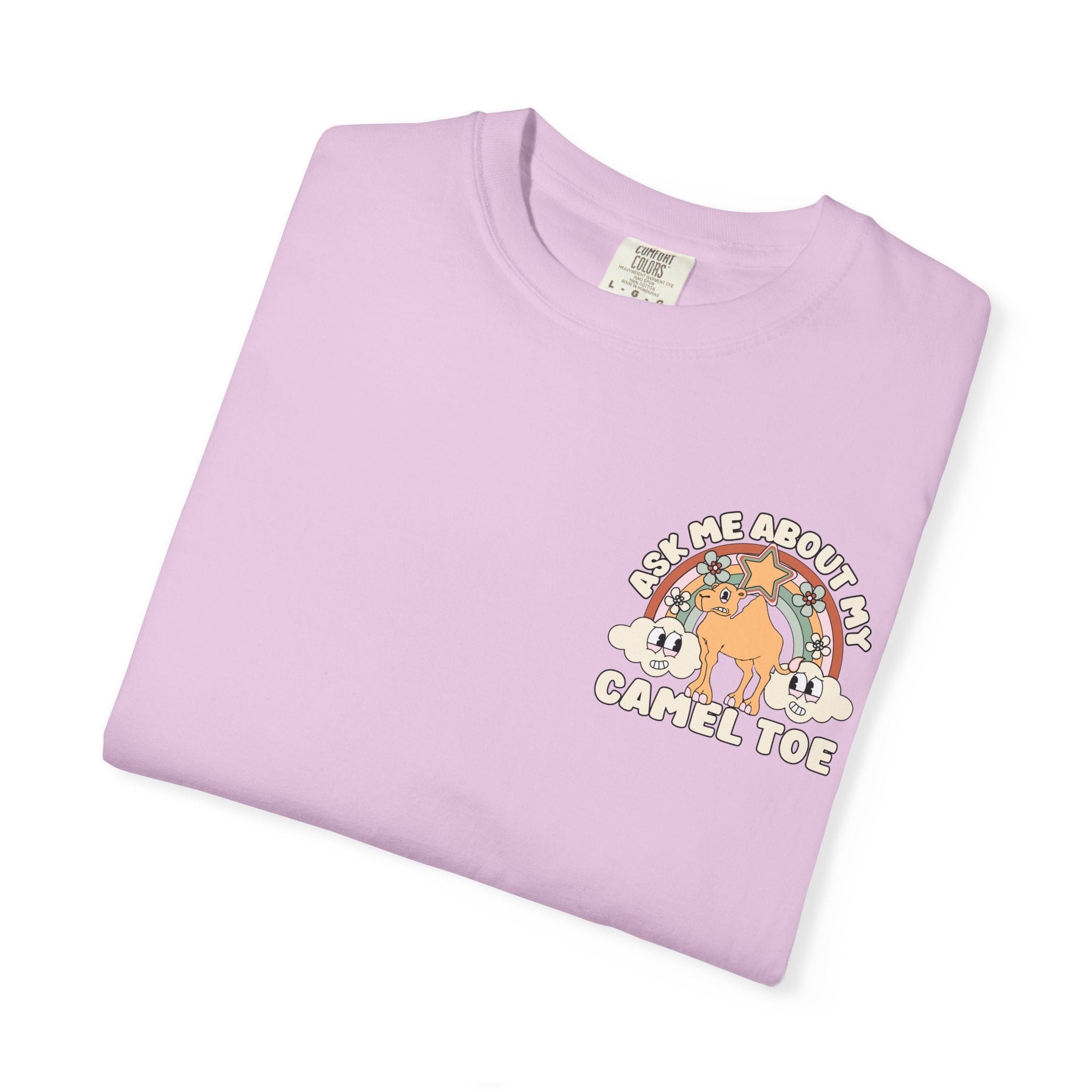 Adult Humor "Ask Me About My Camel Toe" Double-Sided Retro Tee