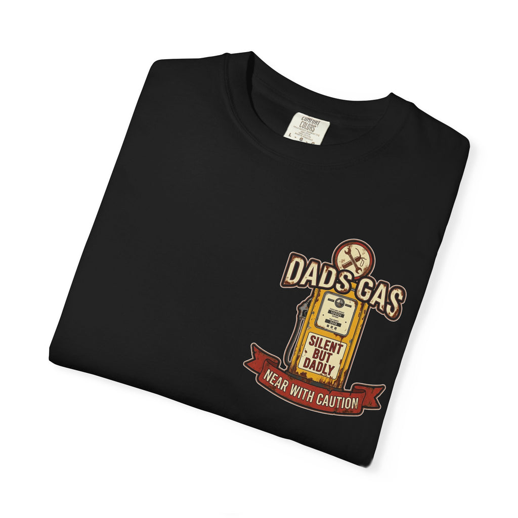 Dads Gas Silent But Dadly Funny Retro Father Joke Vintage Gas Pump Novelty Humorous T-Shirt