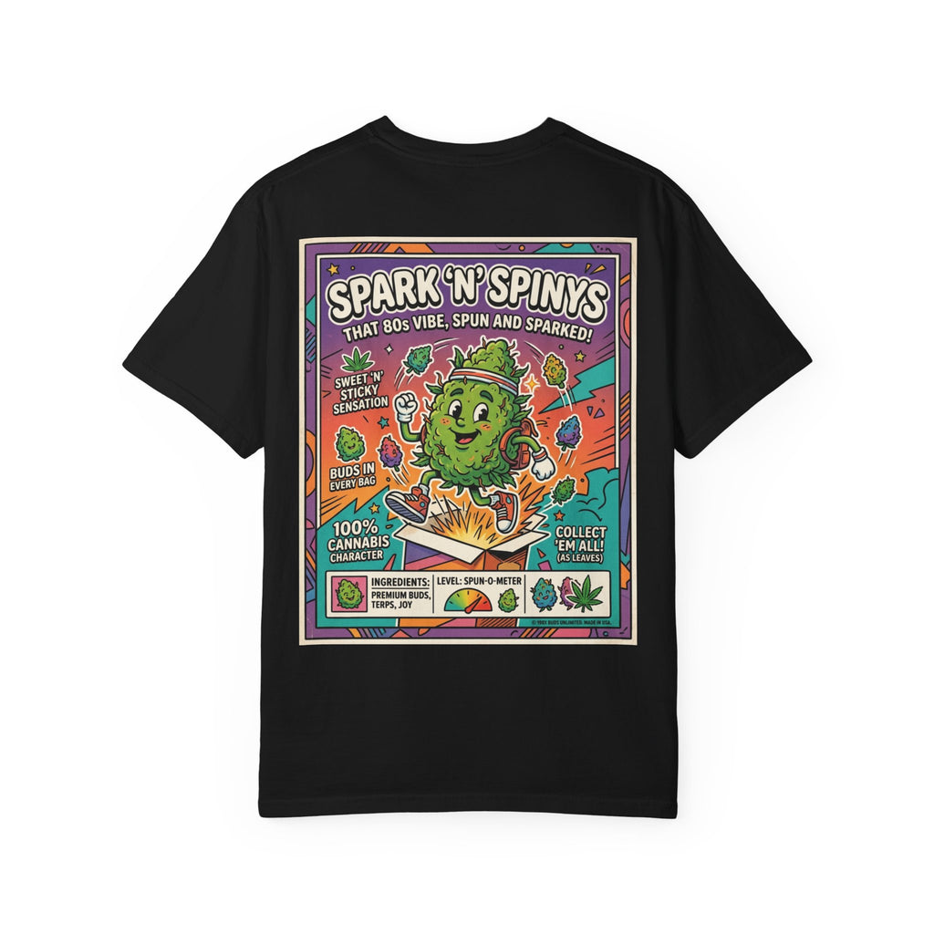Spark N Spinys Shirt - Funny Stoner Retro Candy Parody Spin Tops Cannabis Weed 420 Humor Tee