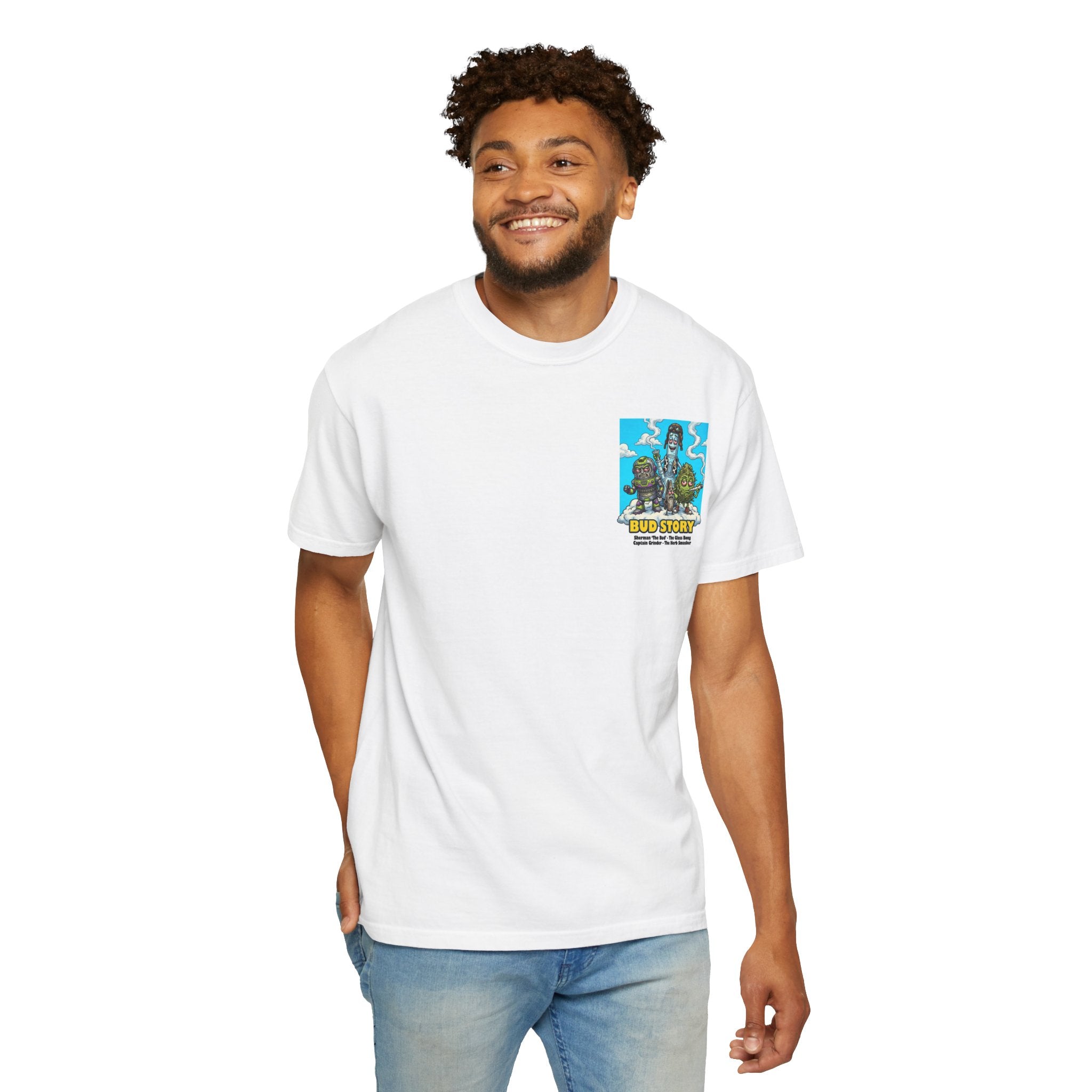 Bud Story - Retro Toys Satire Cannabis Graphic T-Shirt