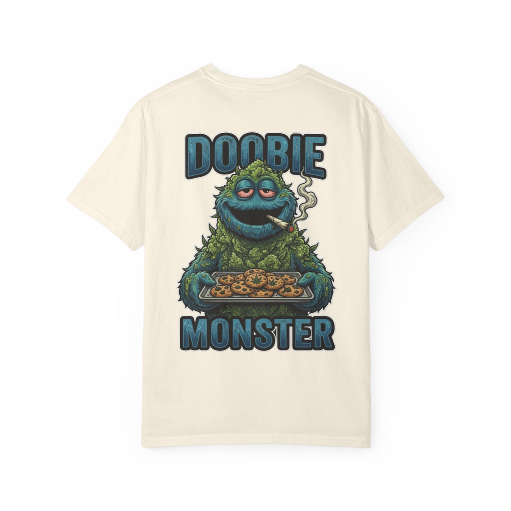 Doobie Monster 420 Stoner T-Shirt - Retro 90s Cannabis Culture Smoke Graphic Apparel Tee