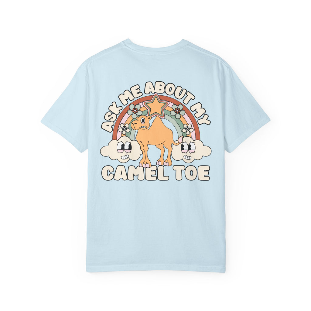 Adult Humor "Ask Me About My Camel Toe" Double-Sided Retro Tee