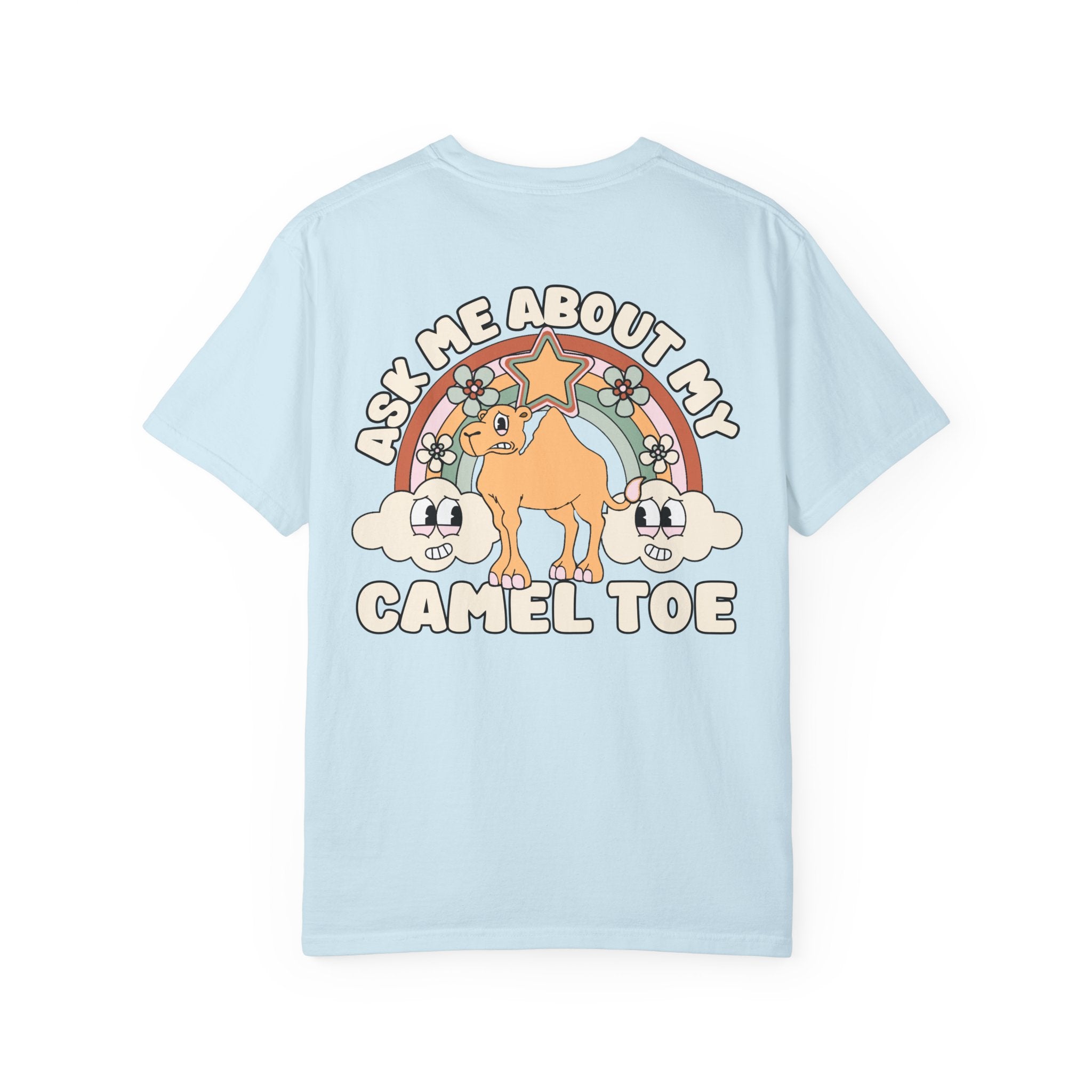 Adult Humor "Ask Me About My Camel Toe" Double-Sided Retro Tee
