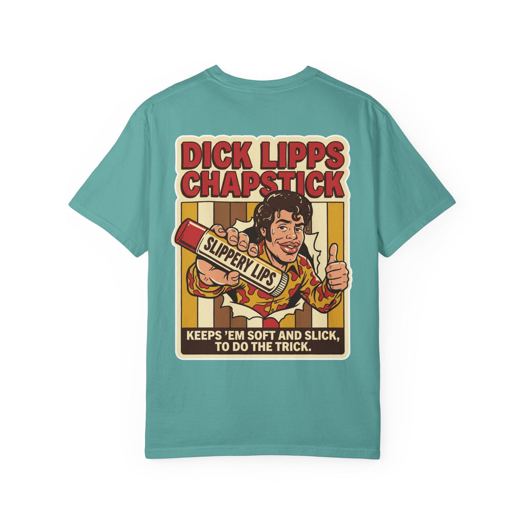 Funny Dick Lipps Chapstick Shirt Sarcastic 1970s Retro Adult Humor Lube Gag Tee