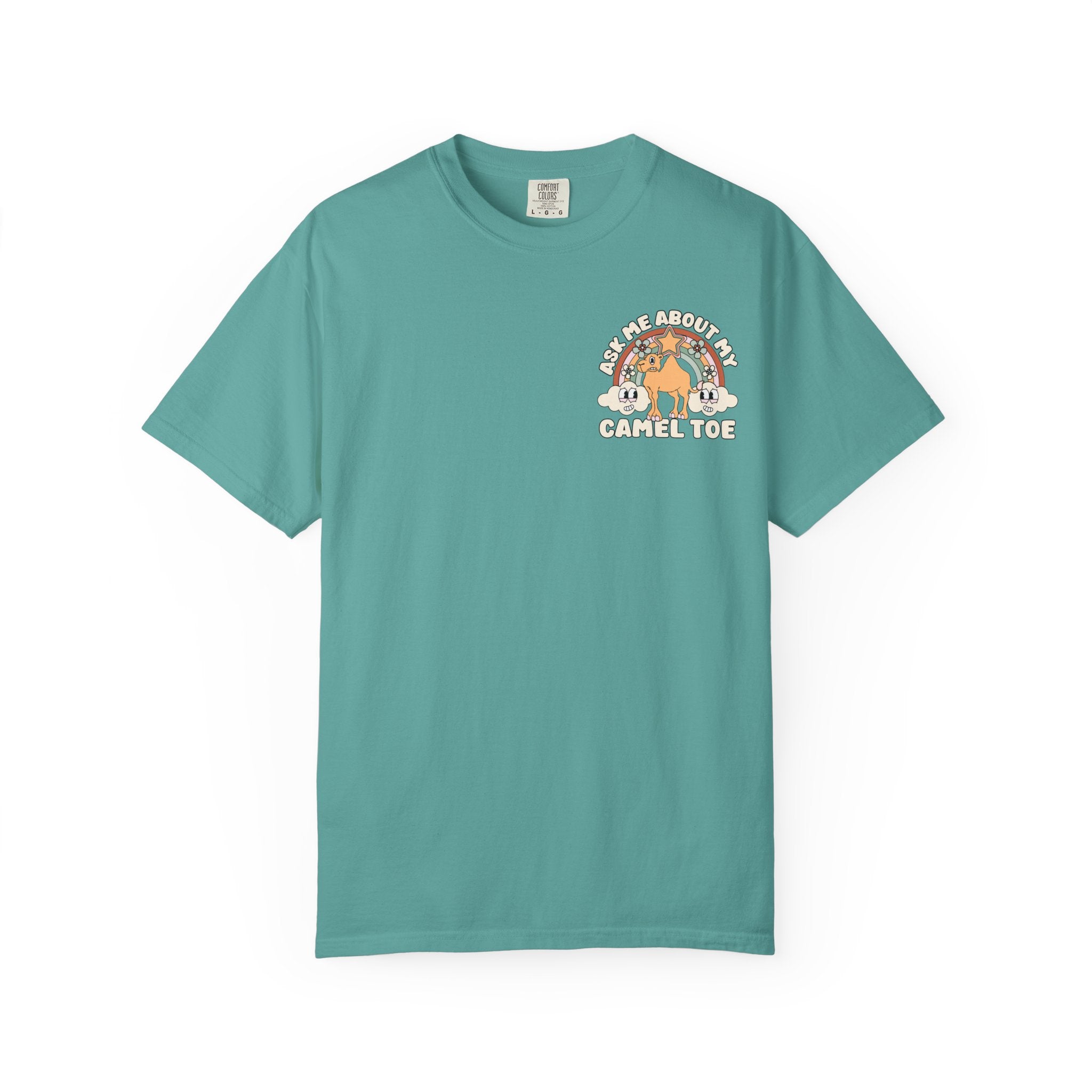 Adult Humor "Ask Me About My Camel Toe" Double-Sided Retro Tee