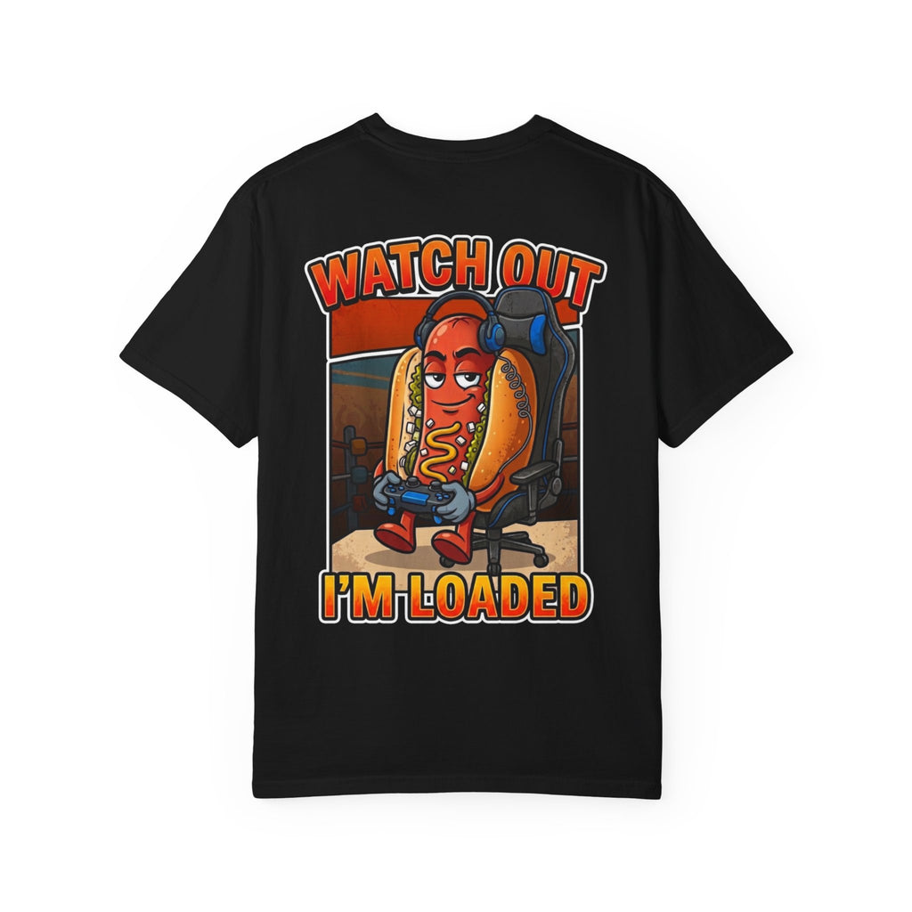 Im Loaded Shirt - Funny Retro Gamer Parody Hot Dog Gaming Controller Fast Food Humor Geek Tee