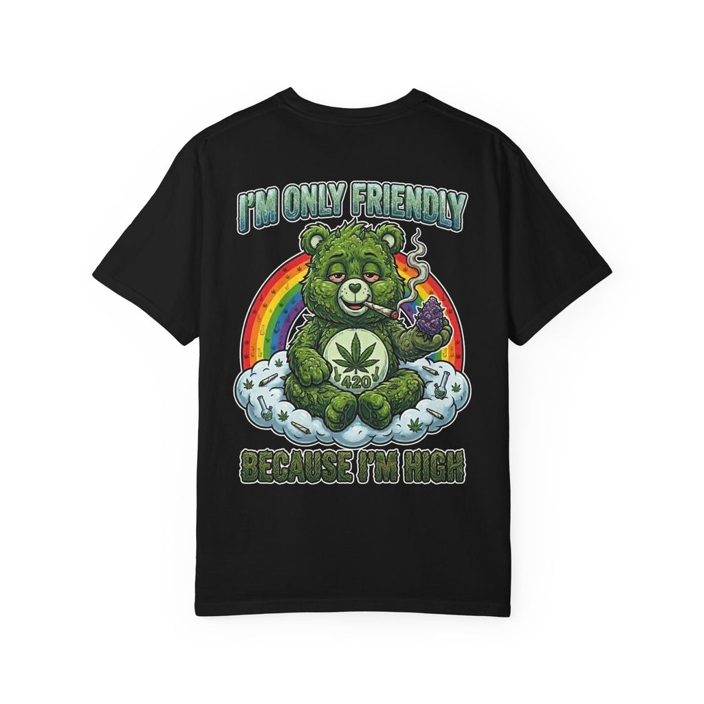 Funny Stoner Bear Smoking Joint Weed T-Shirt - Retro 420 Cannabis Culture Graphic Gift Tee