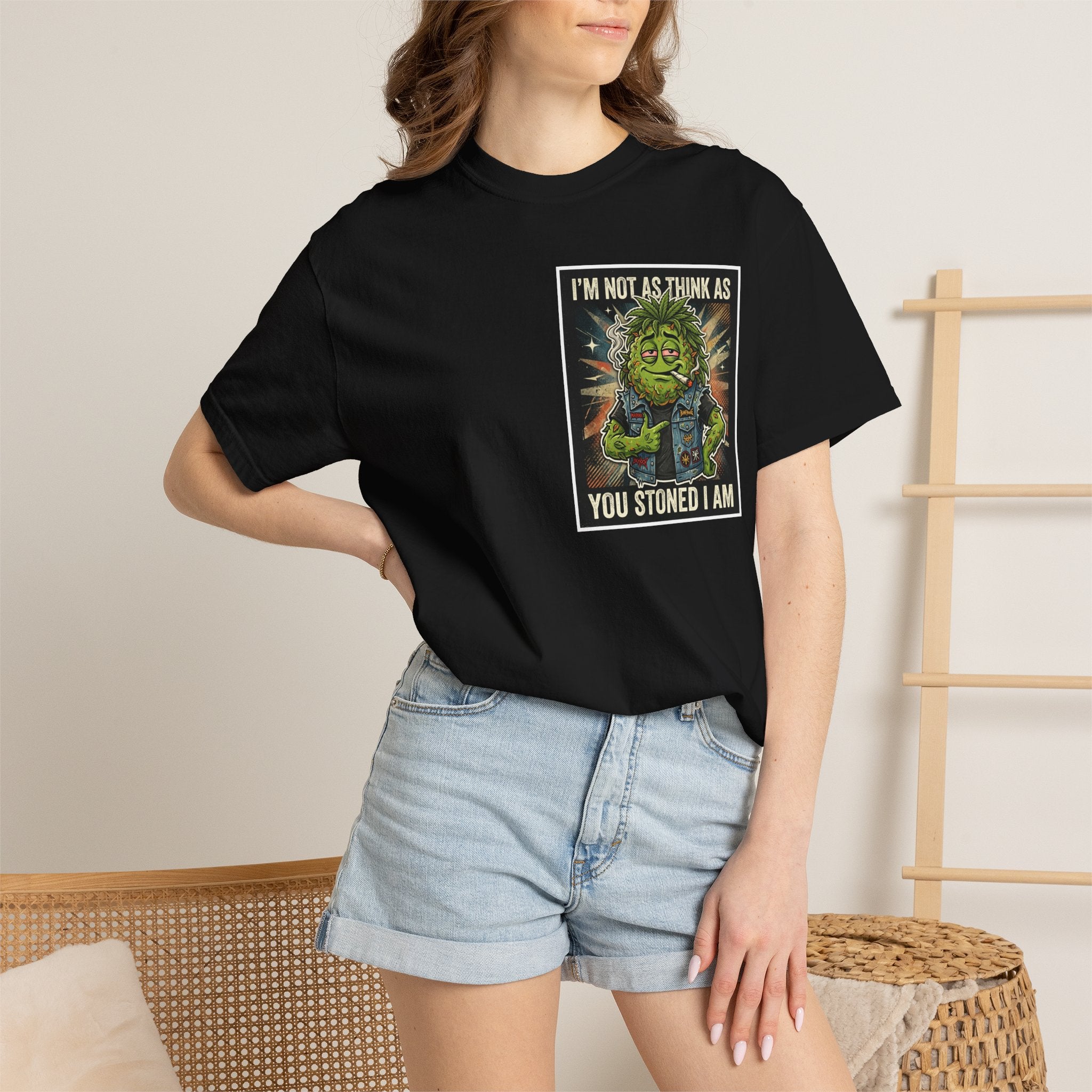 I'm Not As Think As You Stoned I Am Funny Bud Retro Graphic Tee