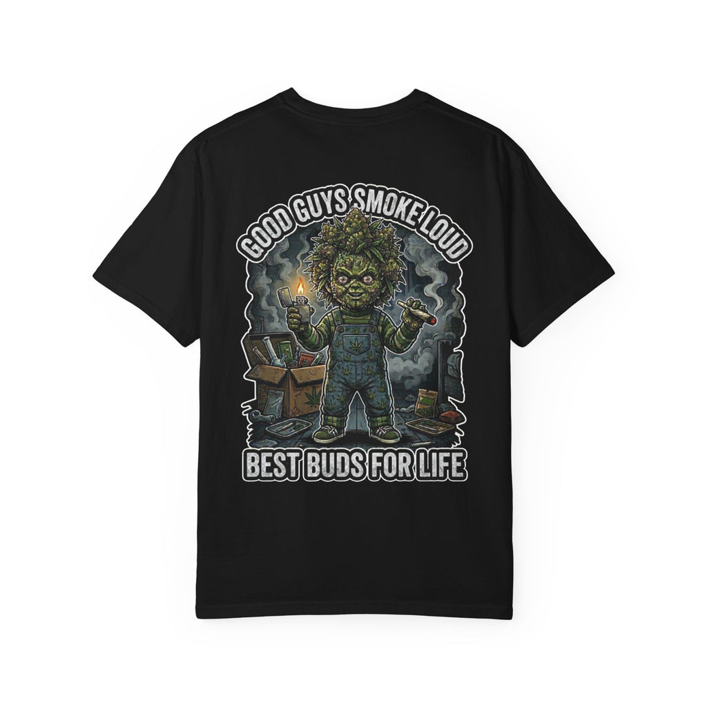 Good Guys Smoke Loud Graphic Tee - Best Buds For Life Slasher Parody Gift