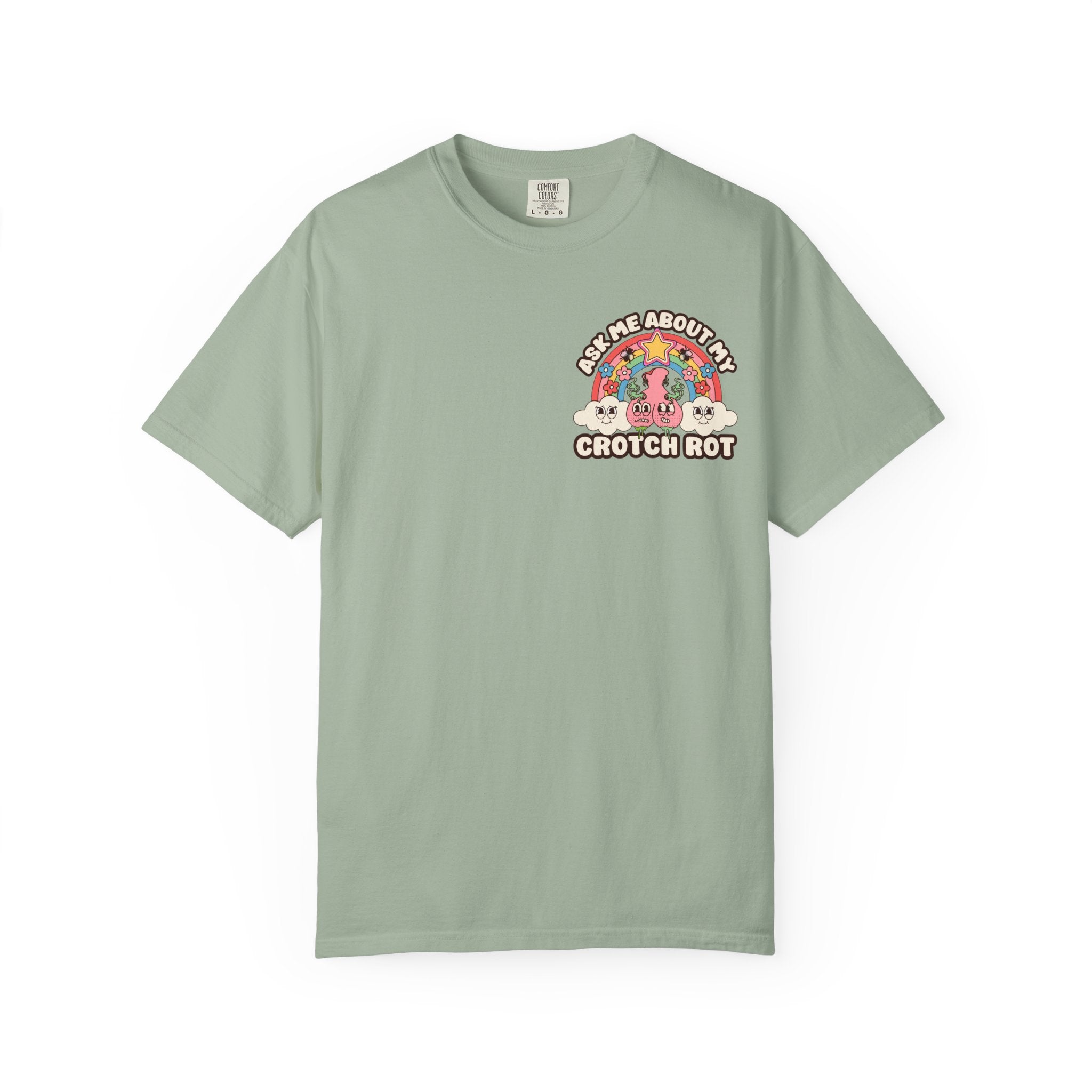 Adult Humor "Ask Me About My Crotch Rot" Double-Sided Retro Tee