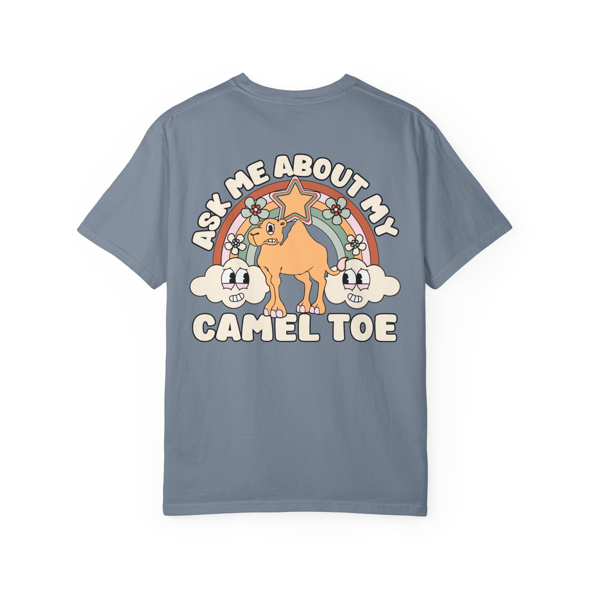 Adult Humor "Ask Me About My Camel Toe" Double-Sided Retro Tee