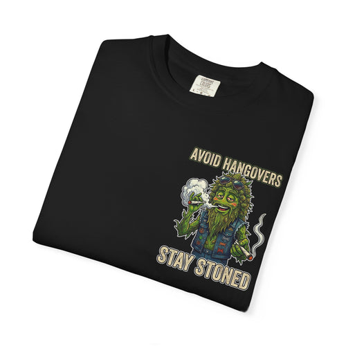 Avoid Hangovers Stay Stoned Shirt - Vintage Biker Weed Bud Cannabis Marijuana 420 Stoner Gift Tee